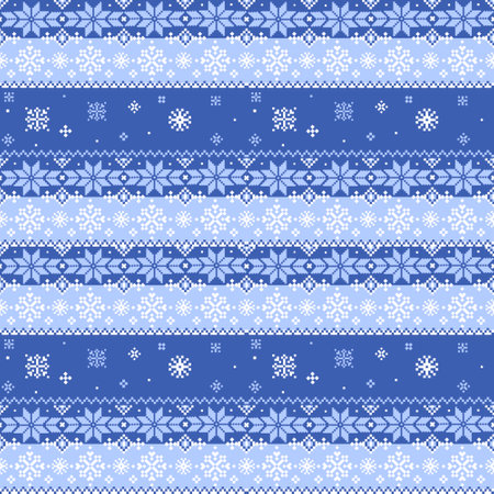 Seamless winter pattern with snowflakes. Vector background. Ugly sweaterのイラスト素材
