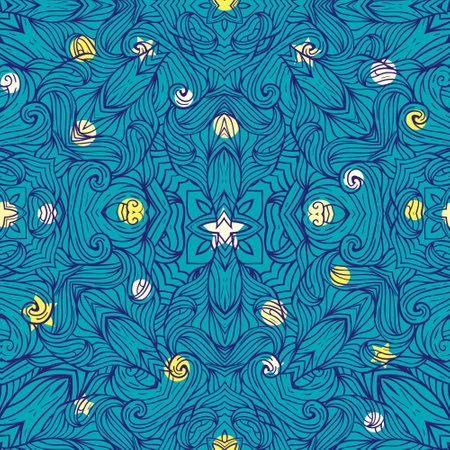 Seamless vector pattern in Van Gogh style. Night sky with starsのイラスト素材