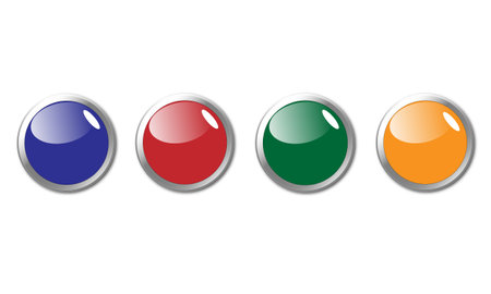 buttons of different colors for clicksのイラスト素材