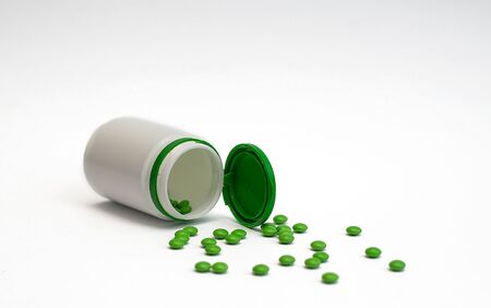 tablets with a bubble on a white background