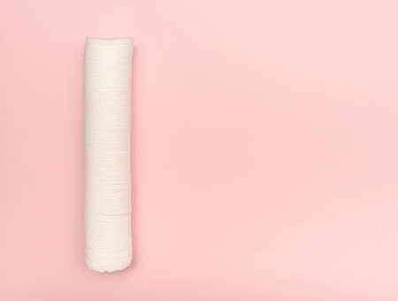 Cotton pads for removing makeup. On a pink background.の写真素材