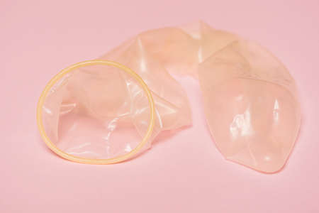Condom latex safe sex. Protection from sex. Prevention of sex.の写真素材