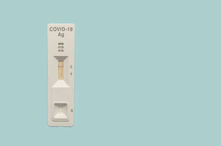 Rapid test for covid. Rapid diagnosis for the corona virus.の写真素材