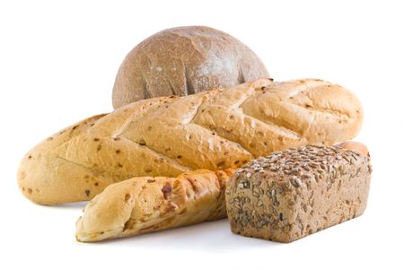 Heap of loaves of fresh breadの写真素材