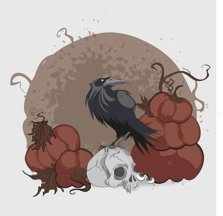 Vectors for Halloween day cover website with copy space for text. Vector illustrationのイラスト素材