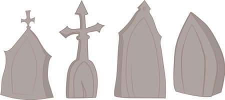 Tombstones icon or Halloween celebration. Vector illustrationのイラスト素材