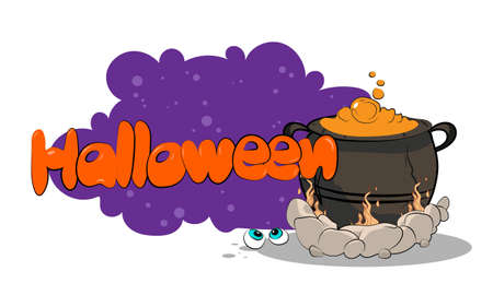 Happy Halloween special offer social media post banner with keg illustration. Vector illustrationのイラスト素材