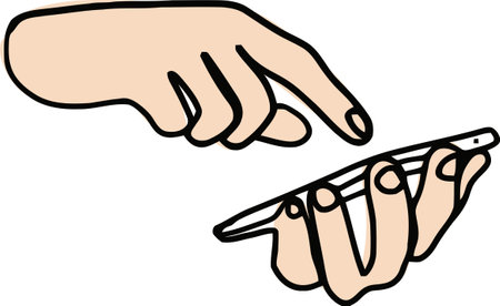 Phone wifi on hand icon vector. Hand holding phone with vibrate sign concepts vector illustration. Vector illustrationのイラスト素材