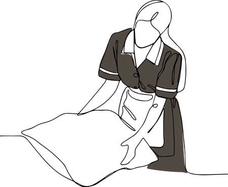 young housewife is ready for cleaning it is time for cleaning. Vector illustrationのイラスト素材