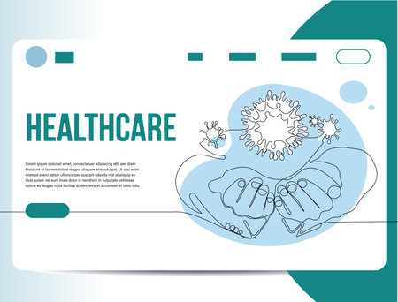 Outline Landing Page Doctor Consultation. Different Free Available Medical Specialist. Professional Telemedicine and Healthcare. Cartoon Design Illustration. Vector illustrationのイラスト素材