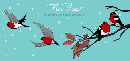 Winter Season Holidays, Corporate Party Event Celebration Landing Page Template. Tiny Characters Celebrate New Year at Huge 2023のイラスト素材