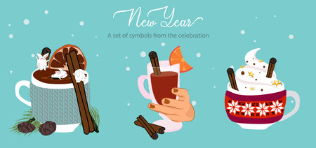Winter Season Holidays, Corporate Party Event Celebration Landing Page Template. Tiny Characters Celebrate New Year at Huge 2023のイラスト素材