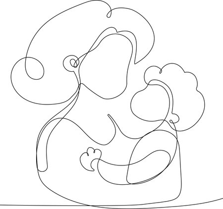 Happy mothers day illustration with woman holding a Flowers. Thank you card with blooming flowers. Use for Boarding Pass, birthday card, invitations, Birthday card Vector illustrationのイラスト素材