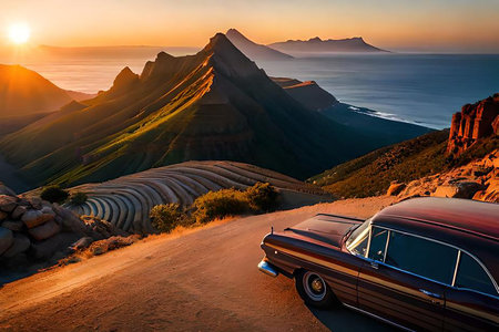 Fantastic sunset on the Danish North Sea coast with beautiful colors and great light. High quality photoの素材