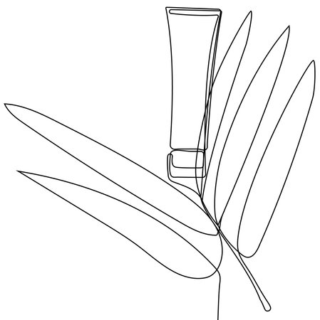 Skin care concept. Landing page template. Morning routine. Bath time. Organic products for scrubbing and body skin care with natural herbal skin care products, top view. Vector illustrationのイラスト素材