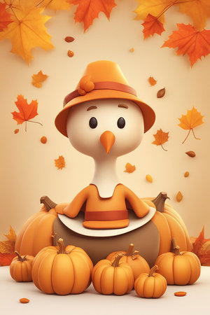 Thanksgiving or autumn scene with pumpkins, autumn leaves and berries on wooden table. Autumn background with copy space. Banner. High quality photoの素材