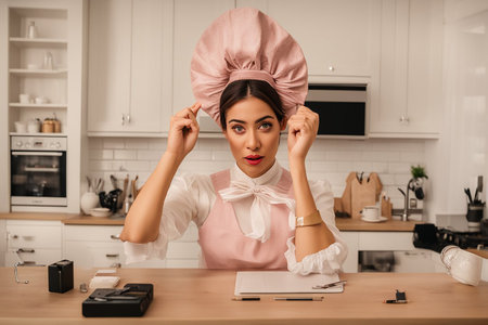 Bouquet of white flowers in a vase, candles on vintage copper tray, wedding home decor on a table . High quality photo Generative AIの素材