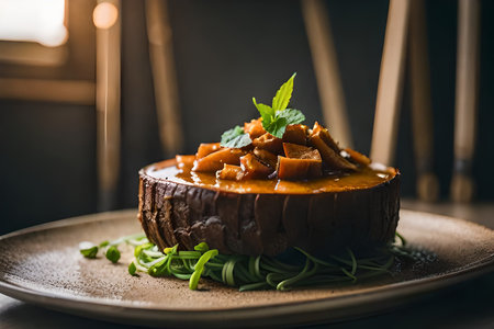 Food photography, Asian kitchen. Restaurant food menu photos. Traditional Italian cuisine on dark background.の素材