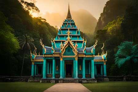 Patan .Ancient city in Kathmandu Valley. Nepal. Ancient Ta Promh temple in the jungle, Cambodia. Digital painting.の素材