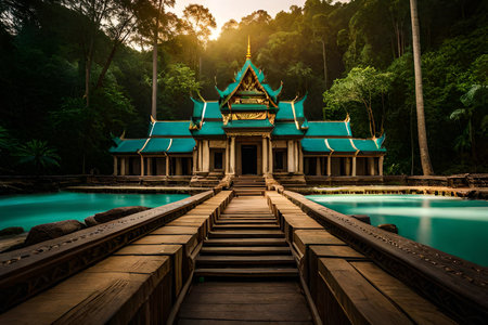 Patan .Ancient city in Kathmandu Valley. Nepal. Ancient Ta Promh temple in the jungle, Cambodia. Digital painting.の素材