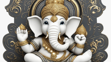 Happy Diwali.Diwali holiday abstract, shiny background with diya lamps and rangoli. 3D illustation. Diwali Holiday greeting card with two burning di ya.の素材