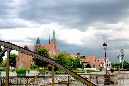panorama of old town of Wroclaw, Poland. High quality photoの写真素材