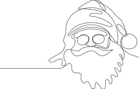 One continuous line drawing Santa Claus on reindeer and sled. concept for Christmas and New Year. vector illustration. Vector illustrationのイラスト素材