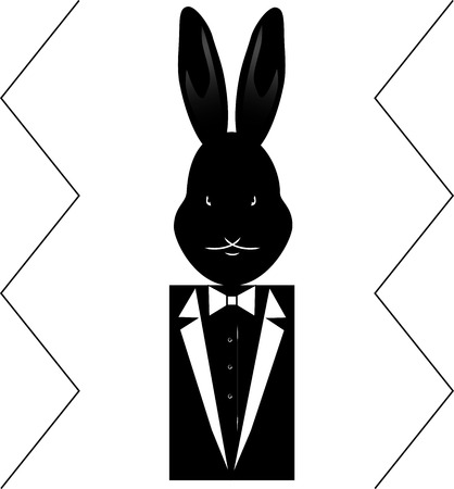 rabbit in bowtie designのイラスト素材