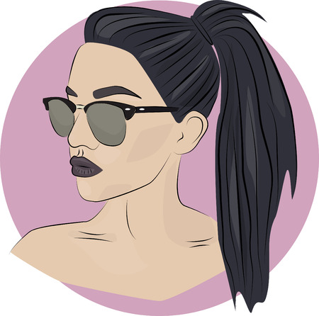 The girl in sunglassesのイラスト素材