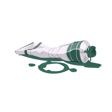 illustration of paint tube light greenのイラスト素材
