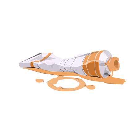 illustration of paint tube orange colorのイラスト素材