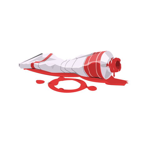 illustration of paint tube red colorのイラスト素材