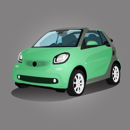 green compact vehicle illustration car autoのイラスト素材