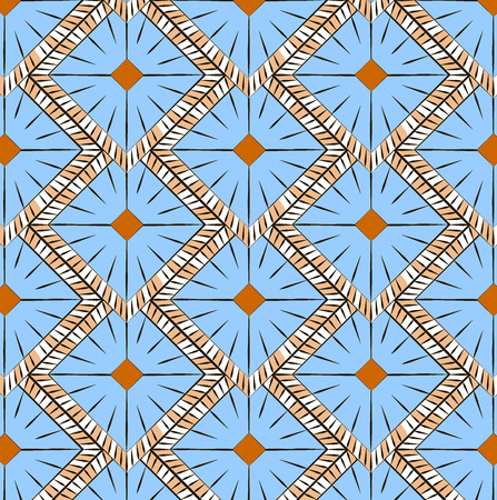 romb geometric background pattern blue orange templateのイラスト素材