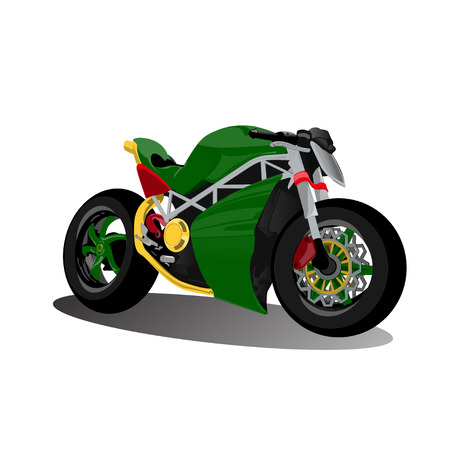super sport speed racing extreme green bike motorcycleのイラスト素材