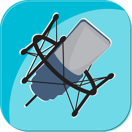 Microfone icon retro mic illustration karaoke radioのイラスト素材