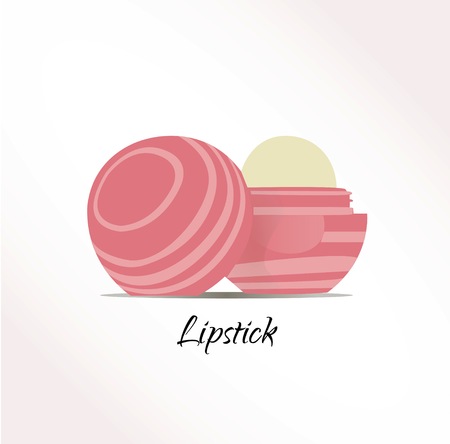 Lips balm lipstick egg illustration pink beauty cosmeticsのイラスト素材