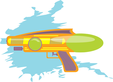 colorful water gun kids toy cartoon illustrationのイラスト素材