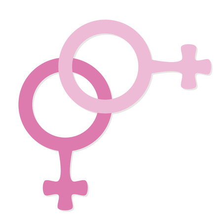 female icon lesbian sign pink homosexual unity coupleのイラスト素材