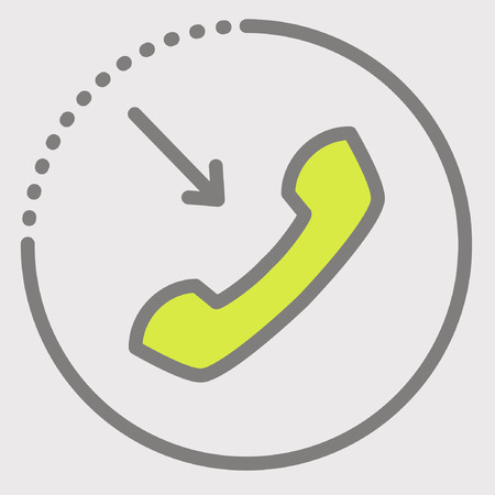 call icon phone incoming pictogram sign web grey greenのイラスト素材