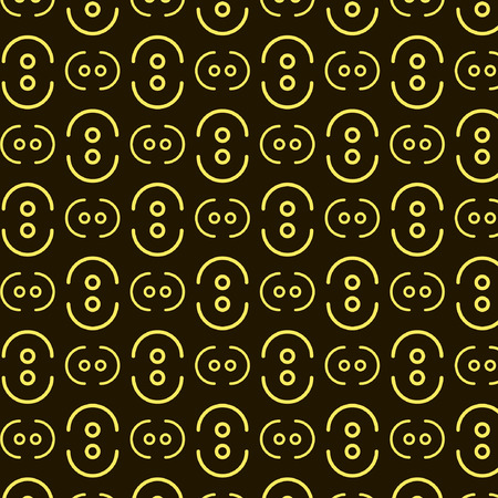 dots waves geometric yellow black pattern webのイラスト素材