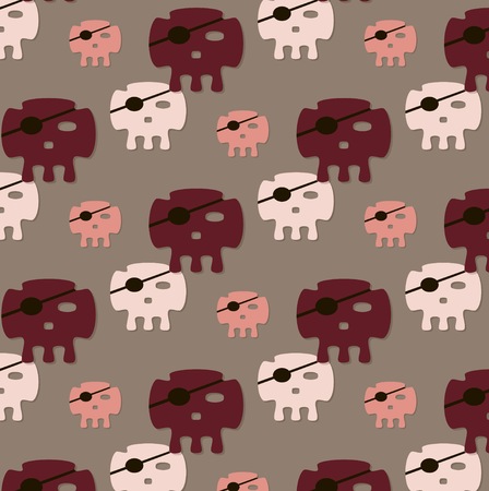 Vector pirate skull pattern illustration cartton print. Colorful illustration for kids, universal background material for print. Party decorationのイラスト素材