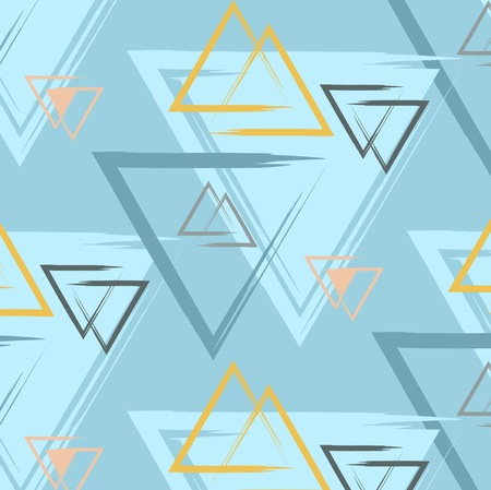 Print triangle colorful blue pattern. Vector geometric illustration can be used as a coverのイラスト素材
