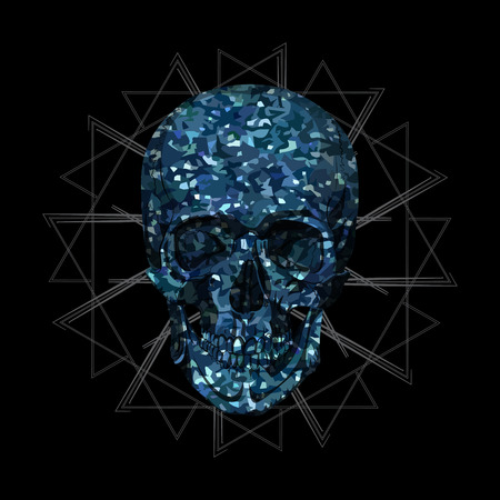 human skull bones skeleton dead anatomy illustrationのイラスト素材