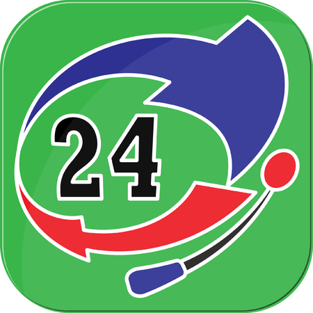 customer support center via phone mail operator service icons concept illustrationのイラスト素材