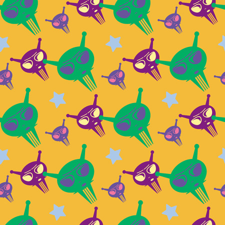 pattern colors aliens cartoon cute monsters illustrationのイラスト素材