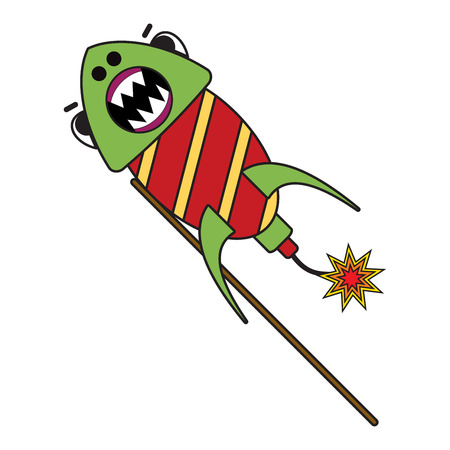 fireworks with angry facial expression illustratorのイラスト素材