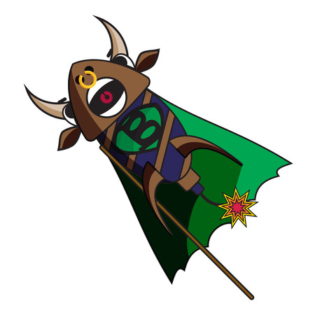 fireworks bull with angry facial expression illustratorのイラスト素材