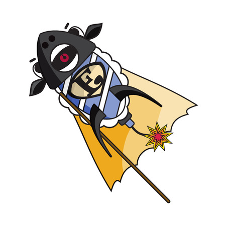 fireworks ewe with angry facial expression illustratorのイラスト素材