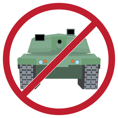 Military equipment. Tank against the background sign banのイラスト素材